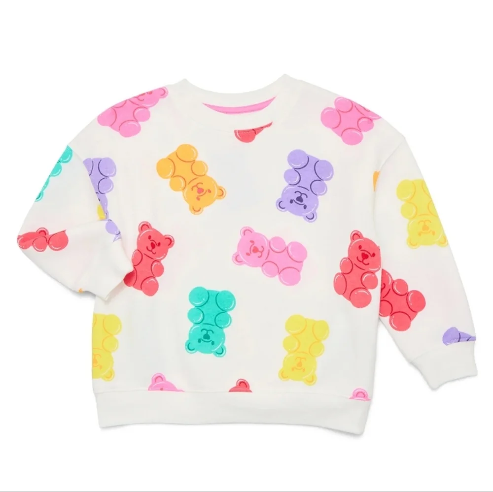 Toddler Girls Allover Print Crewneck Sweatshirt
